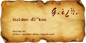 Gulden Ákos névjegykártya